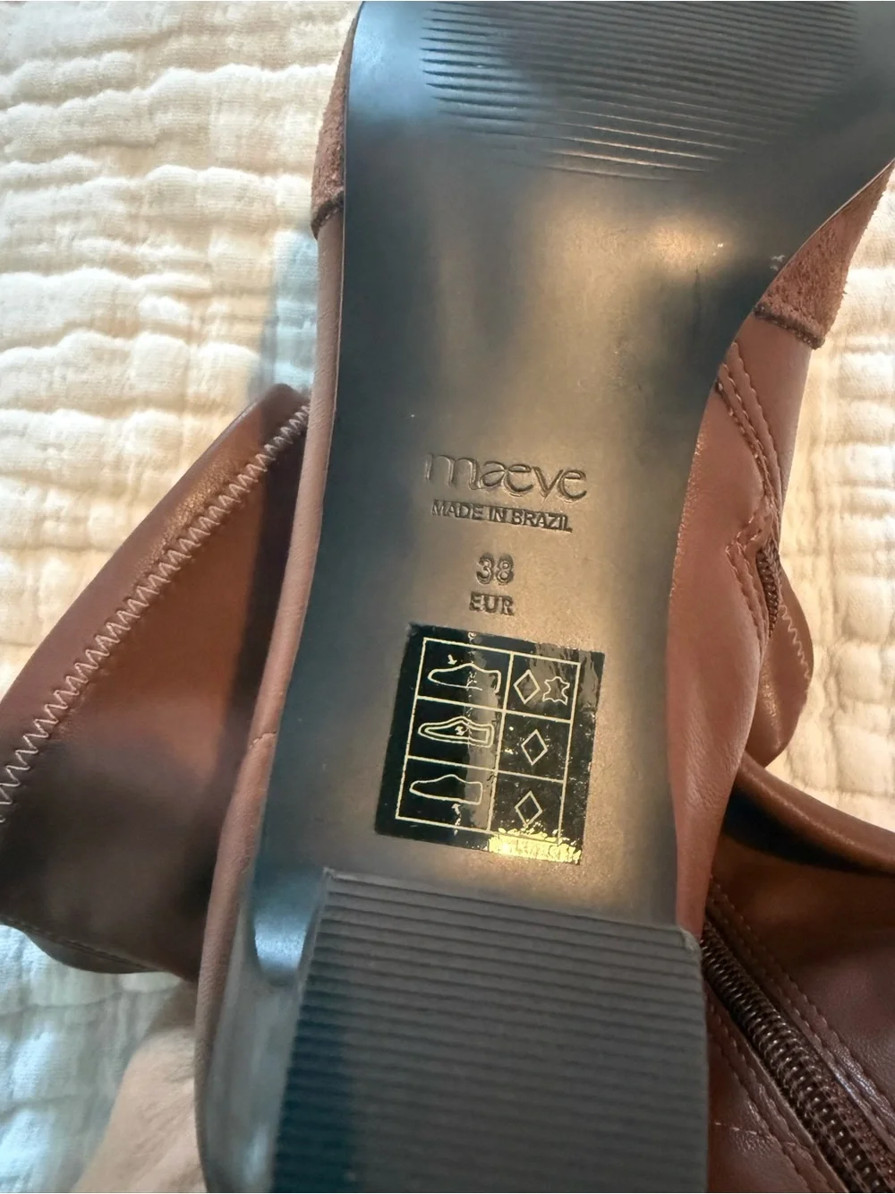 Maeve Cap Toe Brown Pointed Toe Ankle Booties with Low Heel Leather EUC C000
